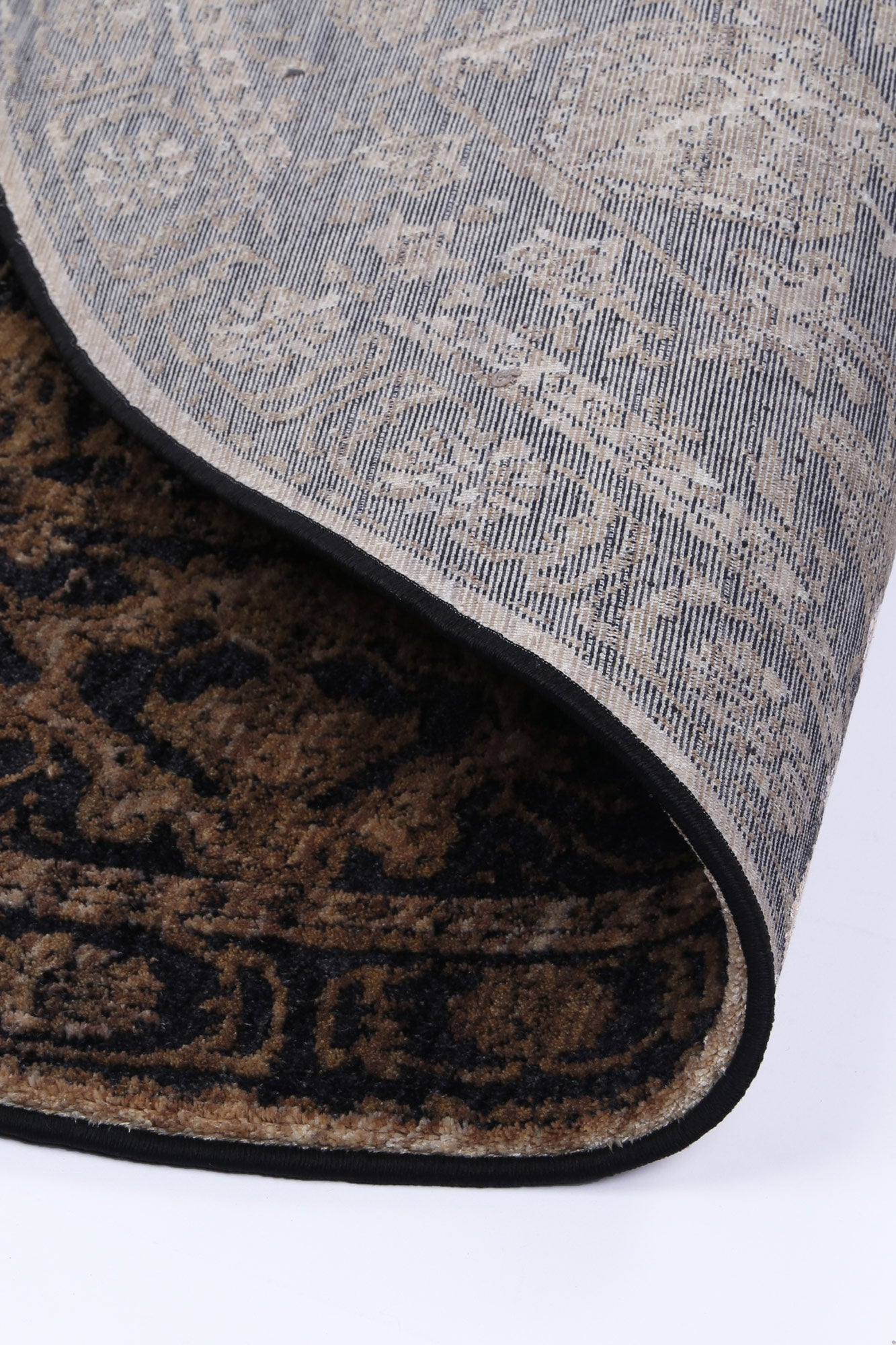 Brooklyn Vintage Oriental Gold Round Rug - Floorsome - Area Rug - BROO20R300GOLD - Area Rug