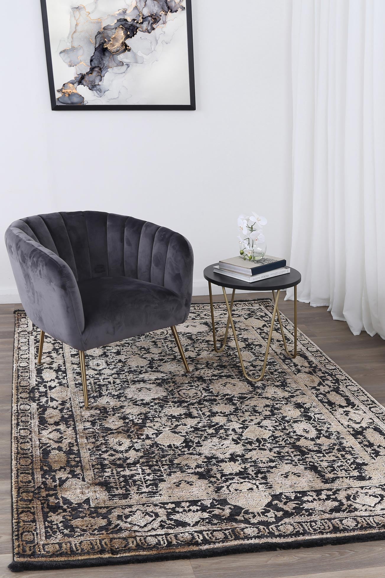 Brooklyn Vintage Oriental Gold Rug - Floorsome - Area Rug - BROO120300GOLD - Area Rug