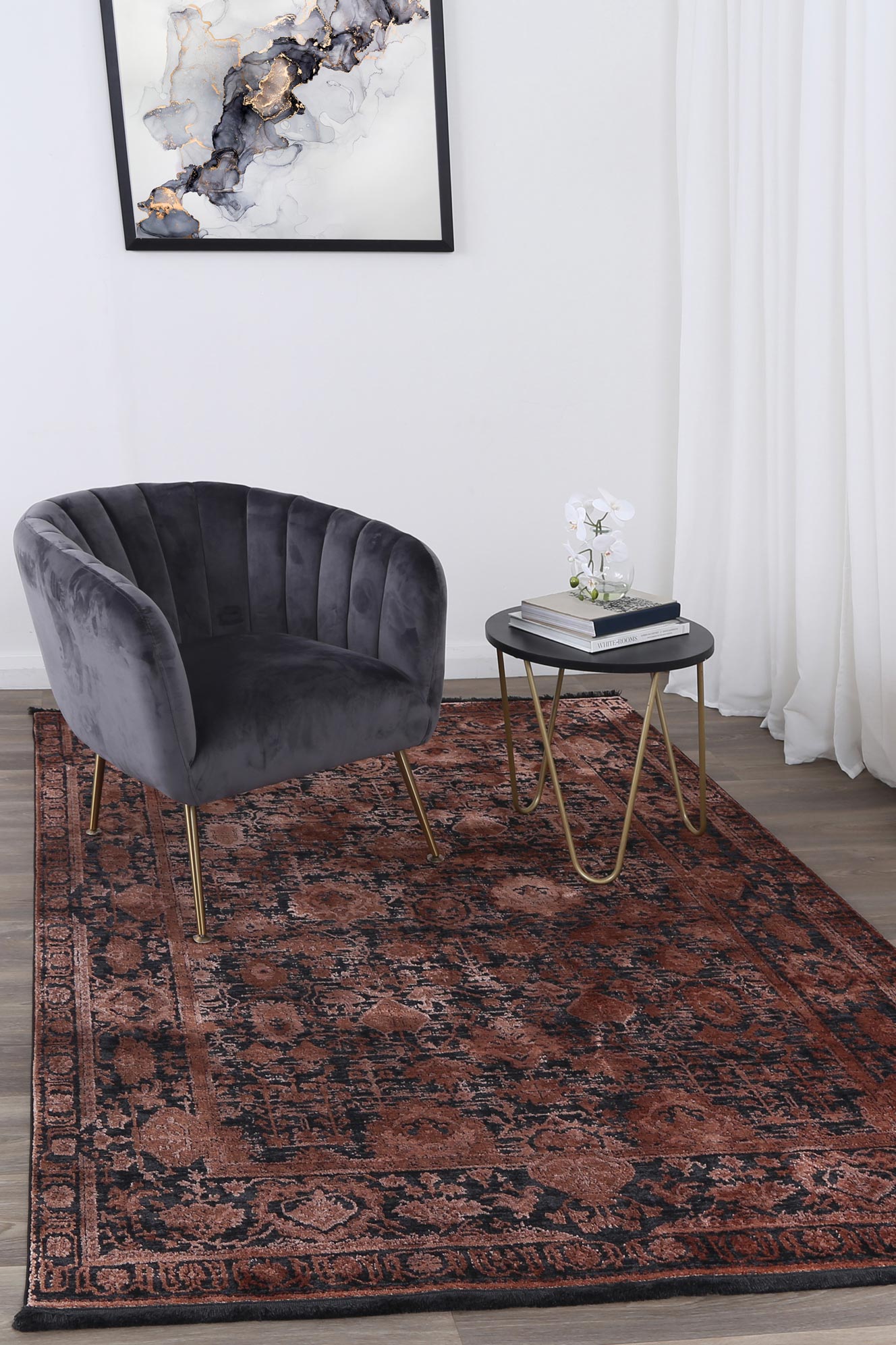 Brooklyn Vintage Oriental Rust Rug - Floorsome - Area Rug - BROO120300COPP - Area Rug