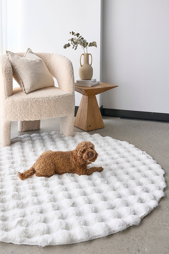 Bubble White Round - Machine Washable Rug - Floorsome - Bubble - Machine Washable Rugs - BUB - WHITE - 100X100 - Bubble - Machine Washable Rugs