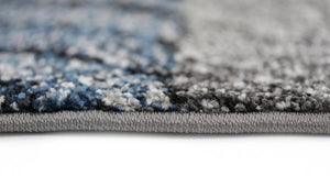 Cala Blue Chevron Textured Pile Rug - Floorsome - Modern
