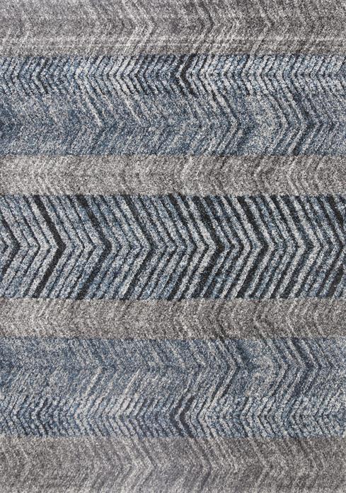 Cala Blue Chevron Textured Pile Rug