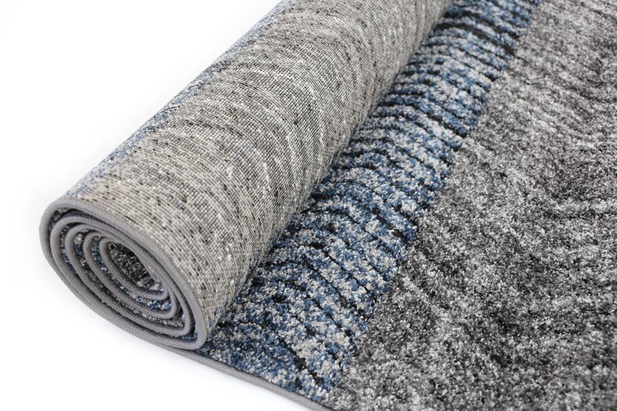 Cala Blue Chevron Textured Pile Rug - Floorsome - Modern