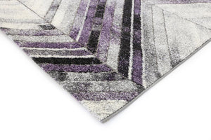 Cala Purple Chevron Textured Pile Rug - Floorsome - Modern