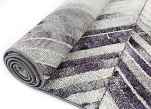 Cala Purple Chevron Textured Pile Rug - Floorsome - Modern