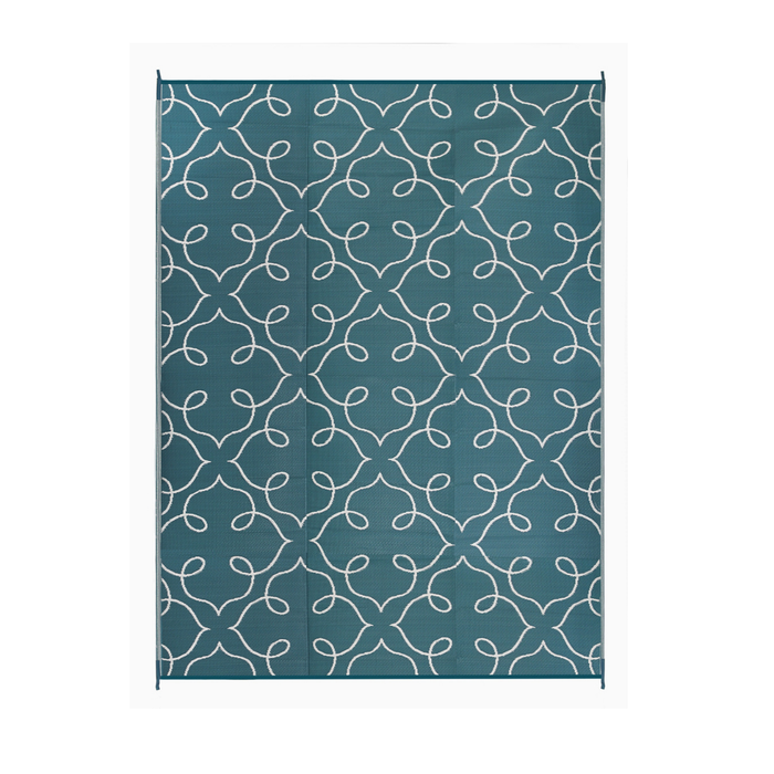 Syracuse Sea Green Floral Pattern Foldable Waterproof Sand Mat for Camping - 270x360 CM