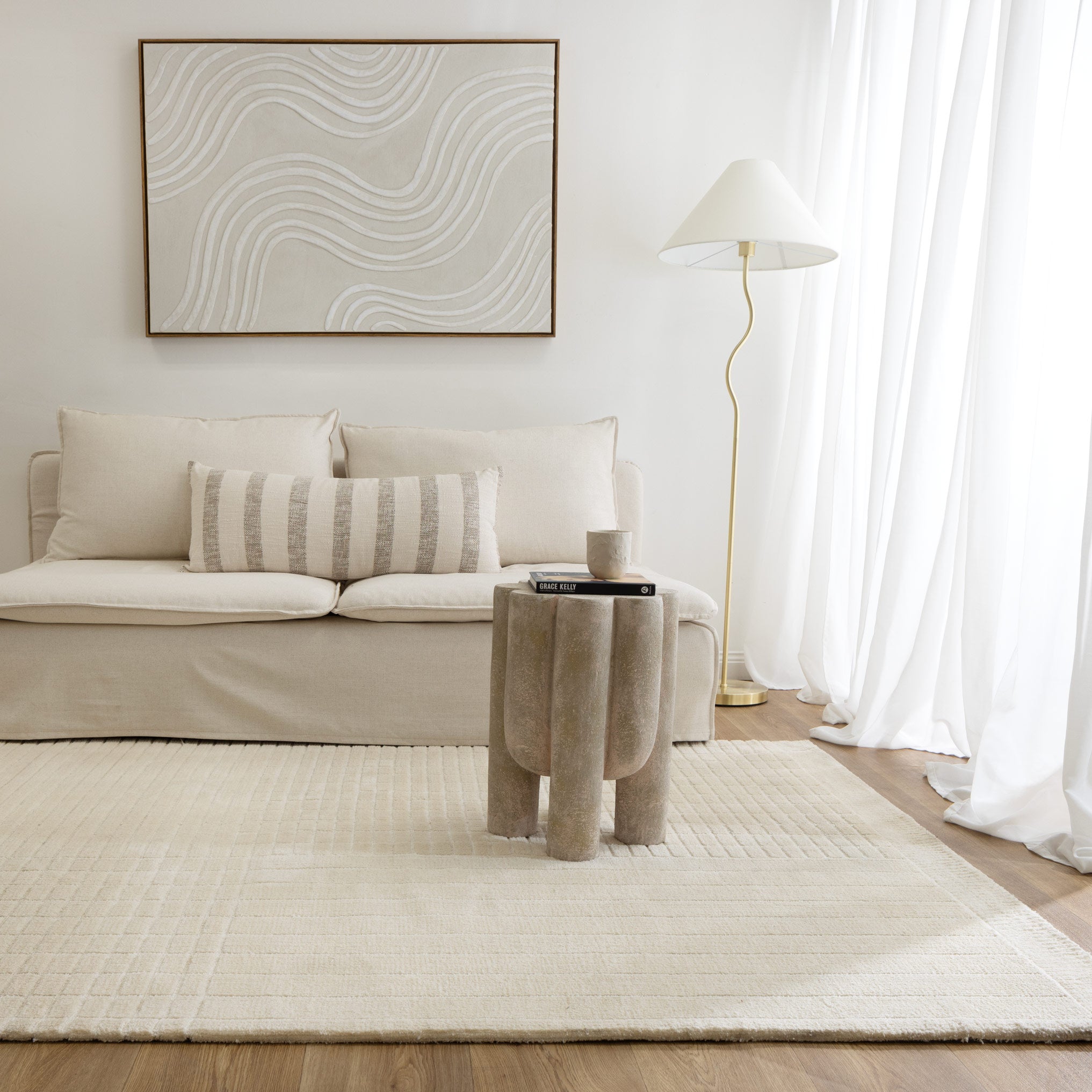 Canyon Ivory Carved Rug - Floorsome - Area Rug - CANY50805 - Area Rug