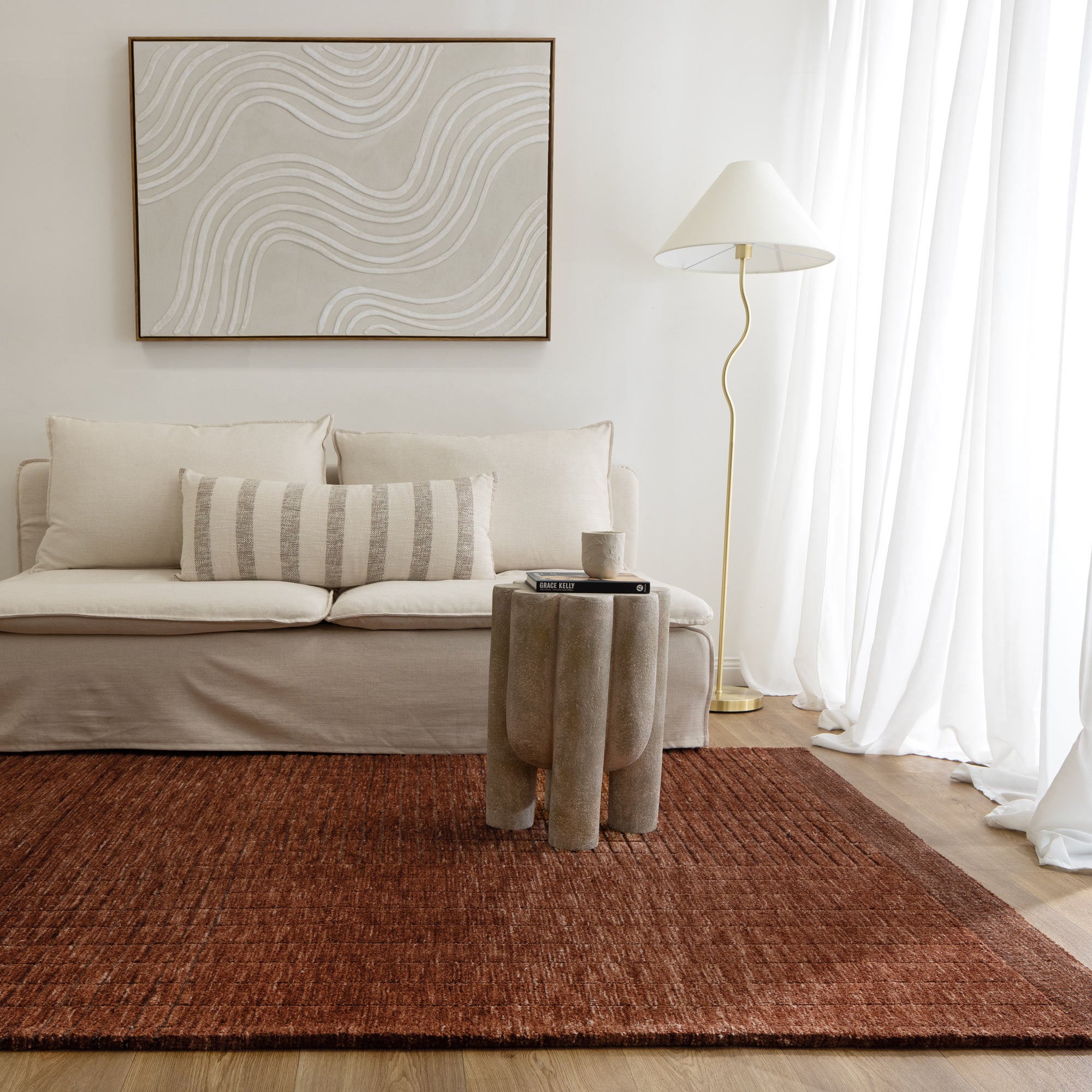 Canyon Terracotta Carved Rug - Floorsome - Area Rug - CANY50801 - Area Rug