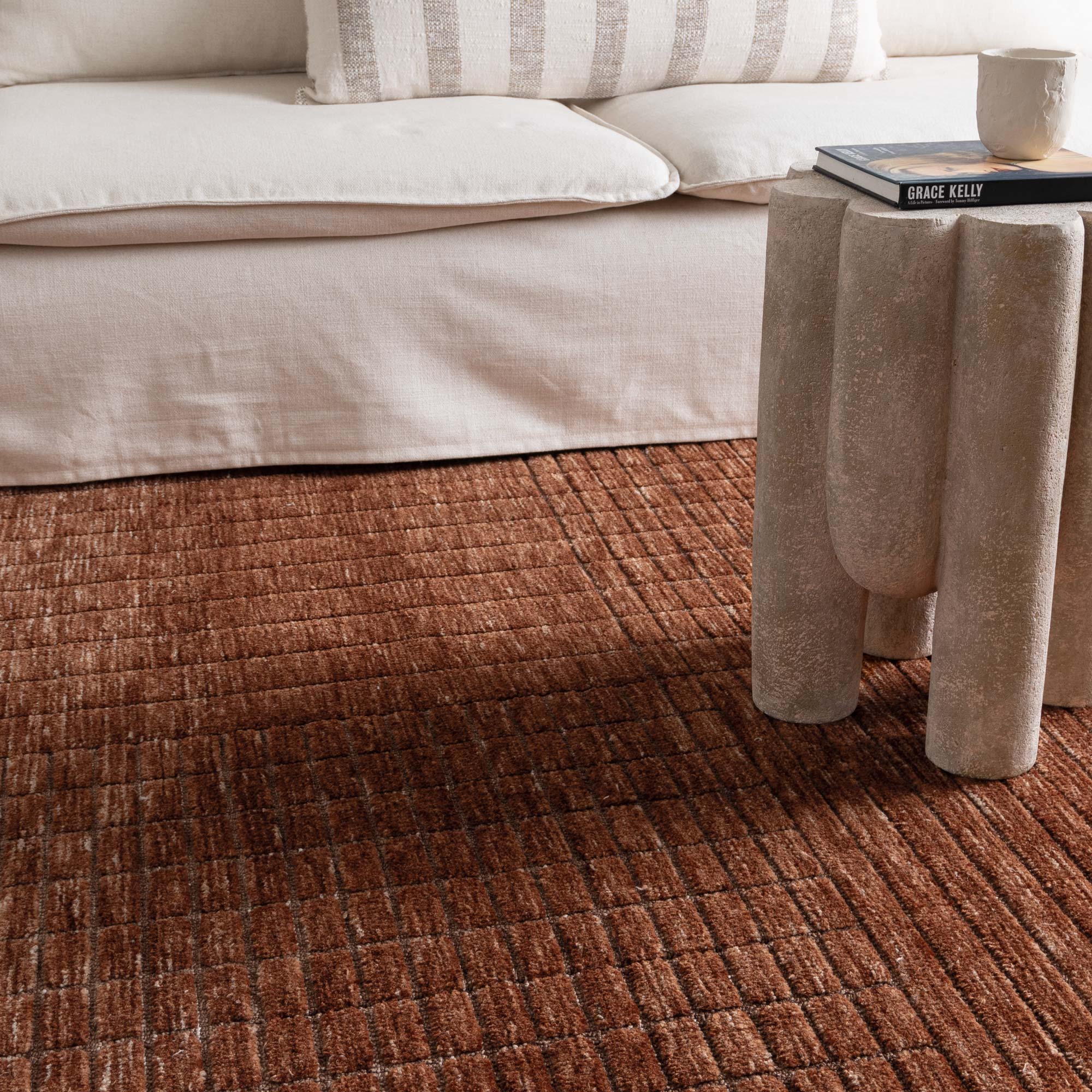 Canyon Terracotta Carved Rug - Floorsome - Area Rug - CANY50801 - Area Rug