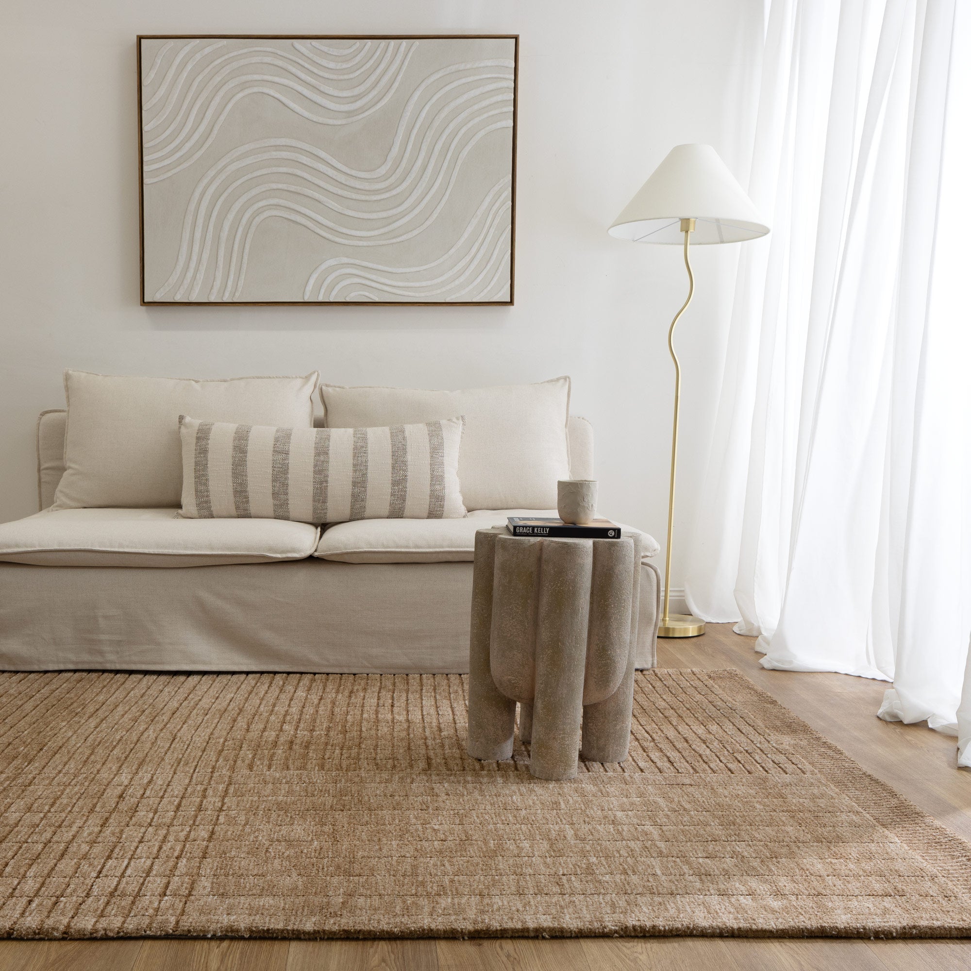 Canyon Warm Sand Carved Rug - Floorsome - Area Rug - CANY50803 - Area Rug