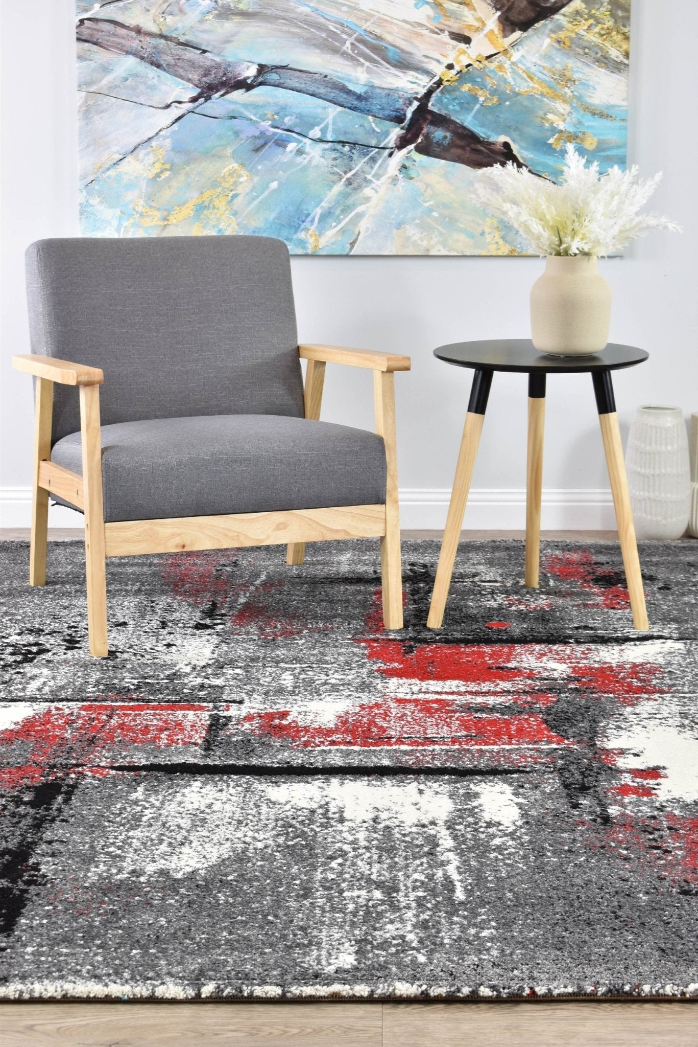 Capella 53A Grey Red - Floorsome - MODERN - NOVA - E053A - GREY - RED - 80X300 - MODERN