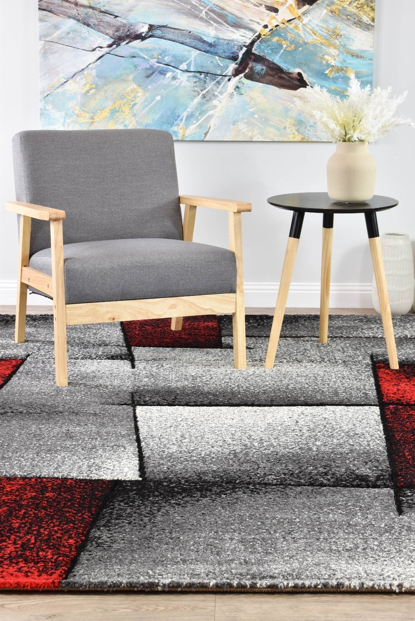 Capella 97A Grey Red - Floorsome - MODERN - NOVA - E097A - GREY - RED - 80X300 - MODERN