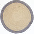 Capri Navy Blue Natural Round Border Rug - Floorsome - Natural - CAPR150RNAVY - Natural