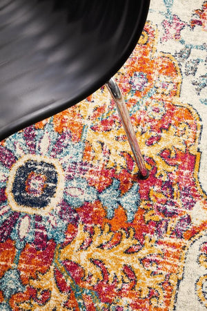 Carnival White Transitional Round Rug - Floorsome - Modern
