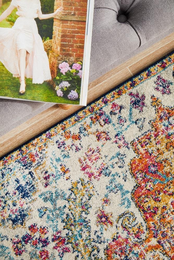 Carnival White Transitional Runner Rug - Floorsome - Modern - EVO - 254 - WHI - 300X80 - Modern