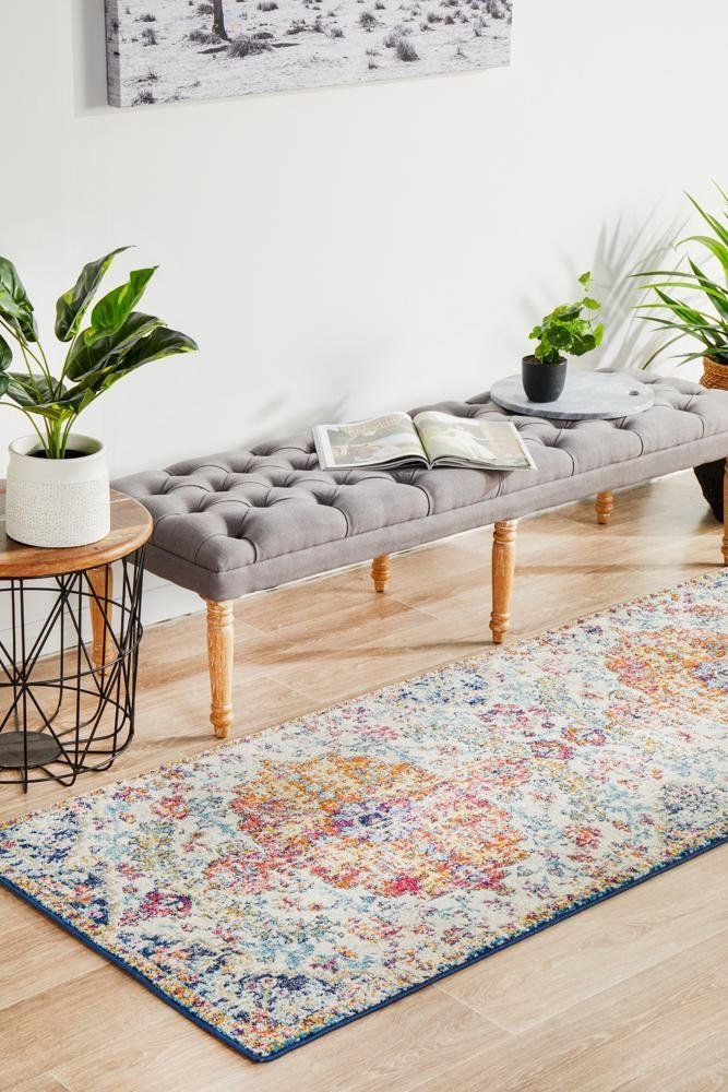 Carnival White Transitional Runner Rug - Floorsome - Modern - EVO - 254 - WHI - 300X80 - Modern