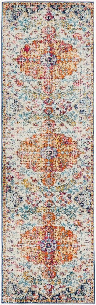 Carnival White Transitional Runner Rug - Floorsome - Modern - EVO - 254 - WHI - 300X80 - Modern