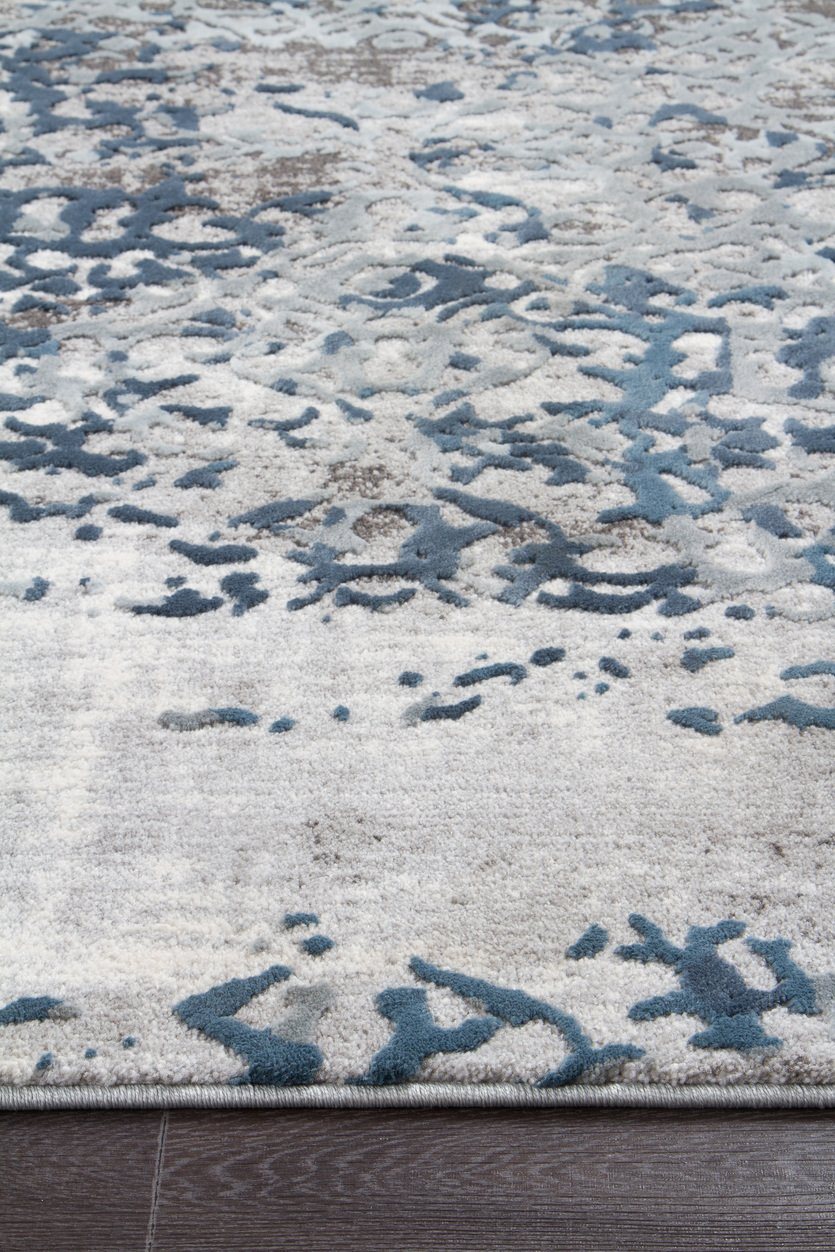 Distressed Rug Blue Casper Distressed Modern Rug Blue Grey White | Floorsome