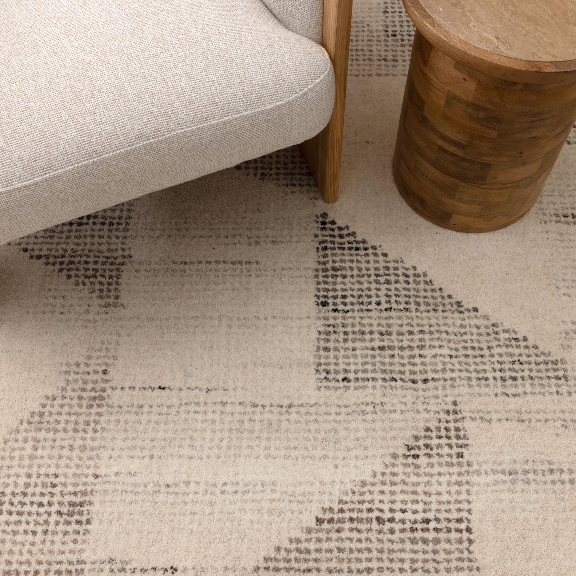 Cassian Flecks Beige Wool Rug - CASS03 - Floorsome - 