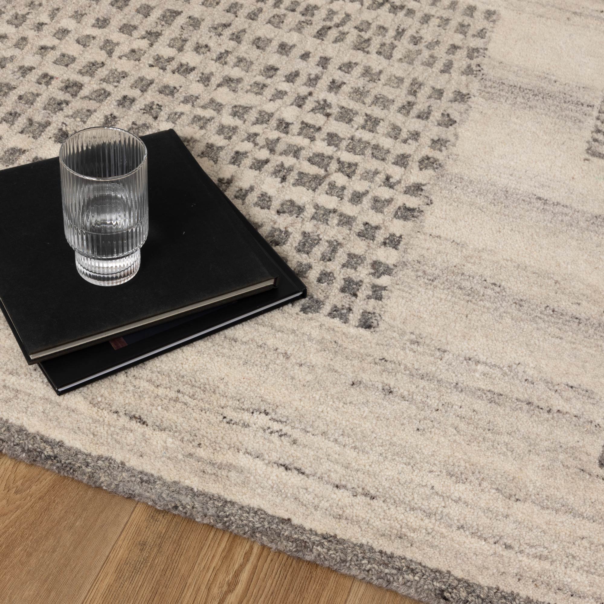 Cassian Prism Grey Cream Wool Rug - CASS02 - Floorsome - CASS16002 - 