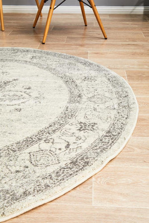 Century 977 Silver Round Rug - Floorsome - Modern