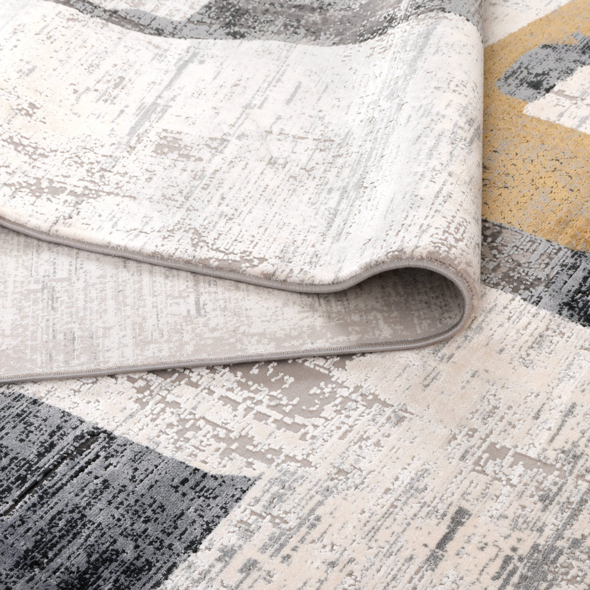 Chateau Shapes Grey Gold Rug - Floorsome - Area Rug - CHAT160CH06 - Area Rug