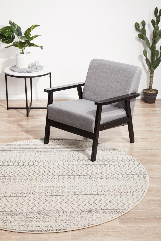 Chrome Harper Silver Round Rug - Floorsome - CHROME COLLECTION - CRO - HPR - SIL - 150X150 - CHROME COLLECTION