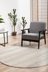 Chrome Harper Silver Round Rug - Floorsome - CHROME COLLECTION - CRO - HPR - SIL - 150X150 - CHROME COLLECTION