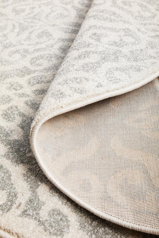 Chrome Lydia Silver Round Rug - Floorsome - CHROME COLLECTION - CRO - LYD - SIL - 150X150 - CHROME COLLECTION