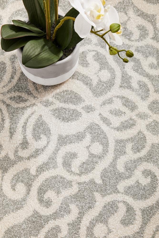 Chrome Lydia Silver Round Rug - Floorsome - CHROME COLLECTION - CRO - LYD - SIL - 150X150 - CHROME COLLECTION