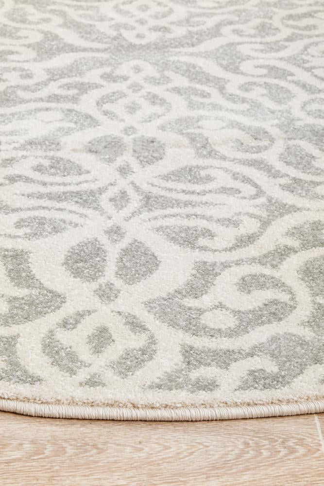 Chrome Lydia Silver Round Rug - Floorsome - CHROME COLLECTION - CRO - LYD - SIL - 150X150 - CHROME COLLECTION