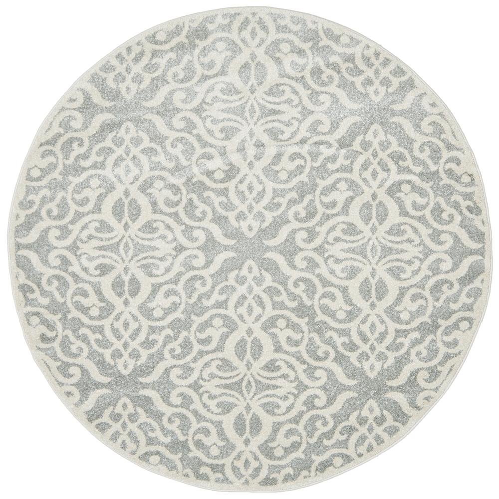 Chrome Lydia Silver Round Rug - Floorsome - CHROME COLLECTION - CRO - LYD - SIL - 150X150 - CHROME COLLECTION