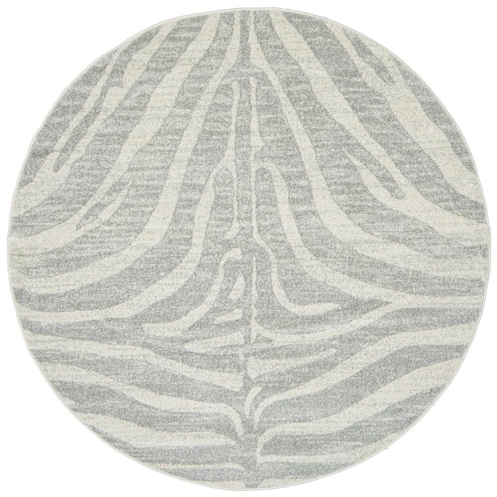 Chrome Savannah Silver Round Rug - Floorsome - CHROME COLLECTION - CRO - SAV - SIL - 150X150 - CHROME COLLECTION