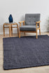 Chunky Natural Fiber Barker Navy Rug - Floorsome - Flatweave - ATR - BKR - NAV - 220X150 - Flatweave