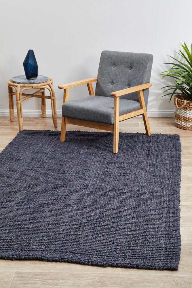 Chunky Natural Fiber Barker Navy Rug - Floorsome - Flatweave - ATR - BKR - NAV - 220X150 - Flatweave