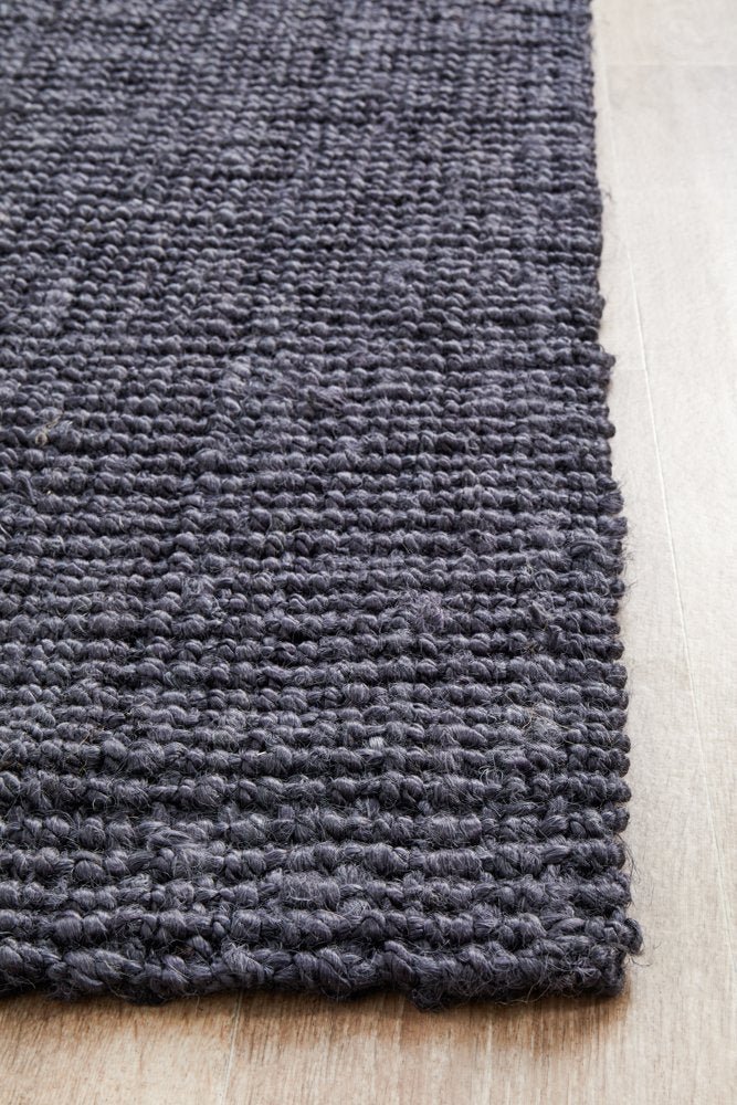 Chunky Natural Fiber Barker Navy Runner Rug - Floorsome - Flatweave - ATR - BKR - NAV - 300X80 - Flatweave