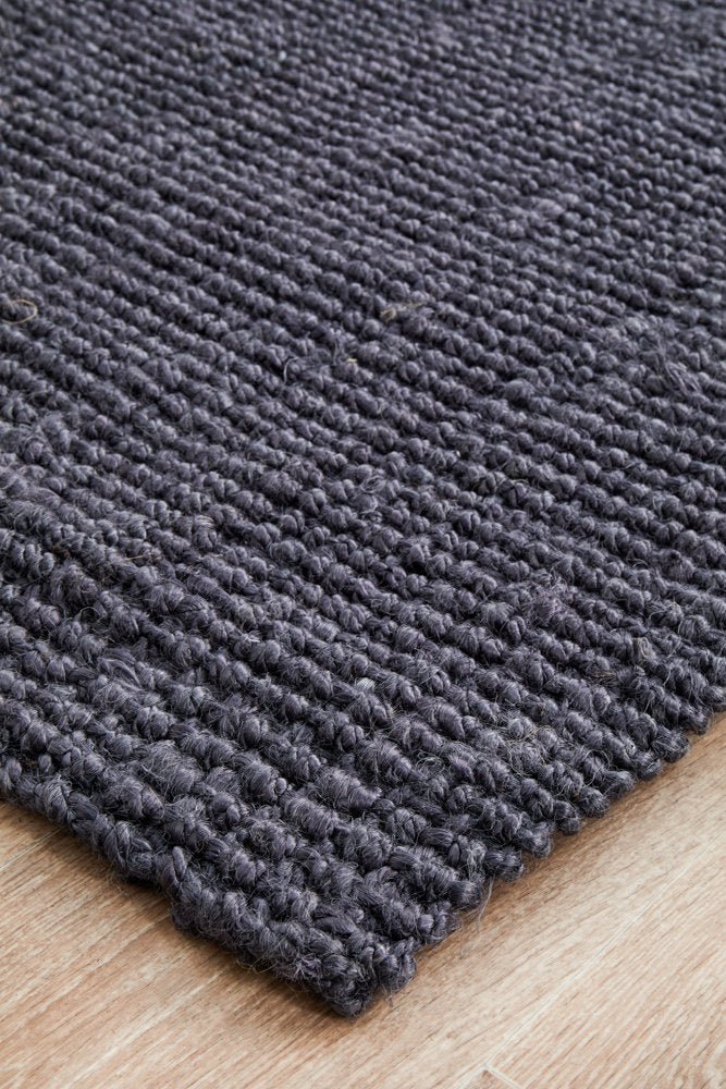 Chunky Natural Fiber Barker Navy Runner Rug - Floorsome - Flatweave - ATR - BKR - NAV - 300X80 - Flatweave