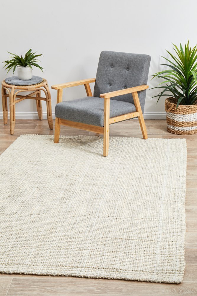 Chunky Natural Jute Barker Bleach Rug - Floorsome - Flatweave - ATR - BKR - BCH - 220X150 - Flatweave
