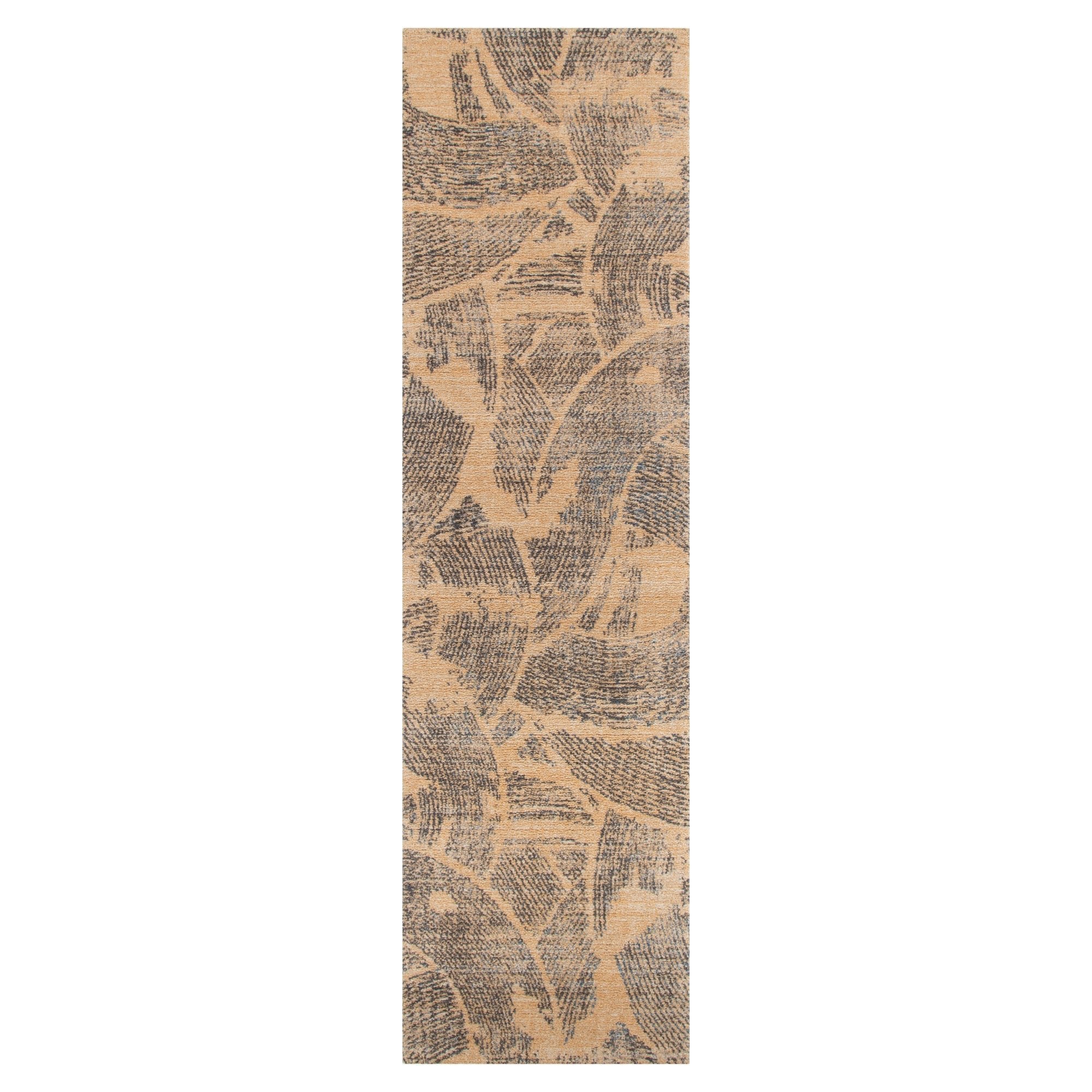 Clara Abstract Paintbrush Gold Rug - Floorsome - Area Rug - CLAR803C104 - Area Rug