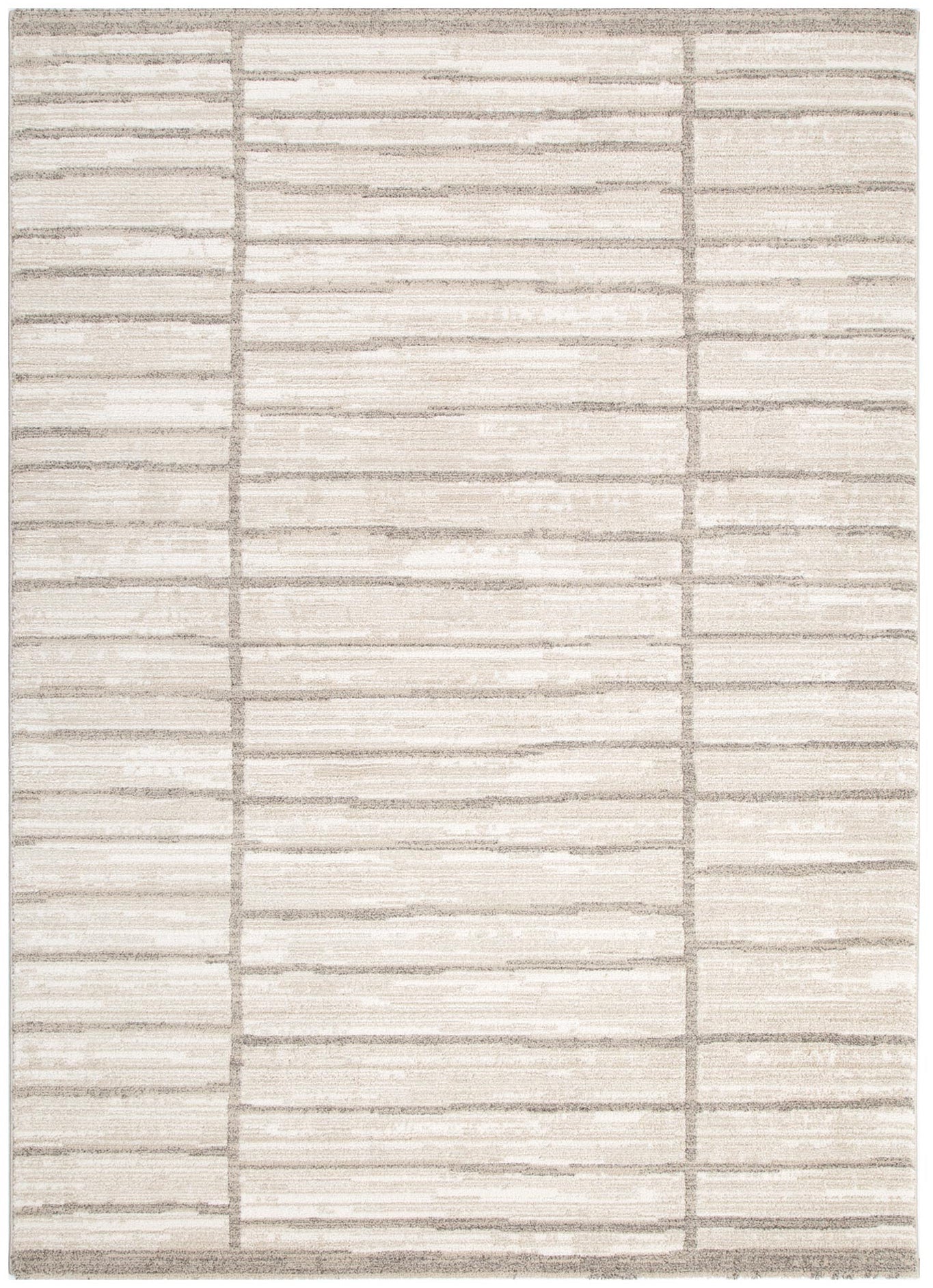 Clara Distressed Thick Lines Beige Grey Rug - Floorsome - Area Rug - CLAR160C107 - Area Rug