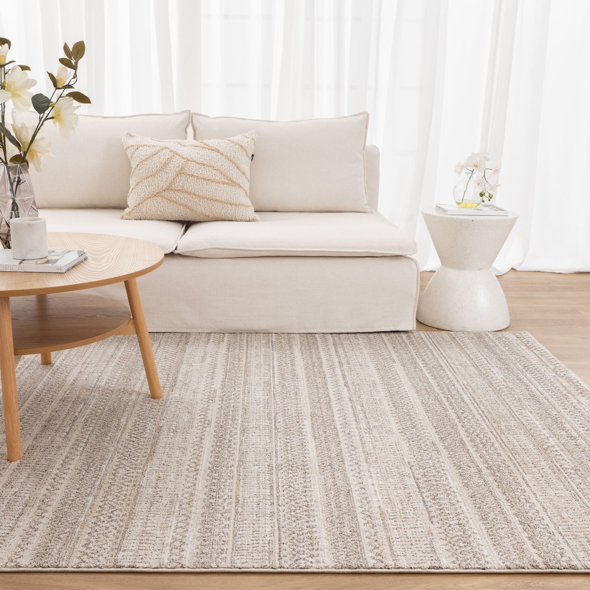 Clara Distressed Tribal Beige Rug - Floorsome - Area Rug - CLAR160C101 - Area Rug