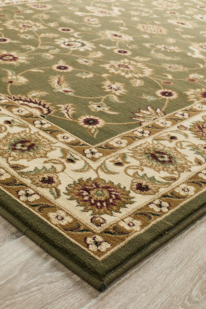 Classic Rug Green with Ivory Border - Floorsome - Traditional - SYD - 1 - GI - 150X80 - Traditional