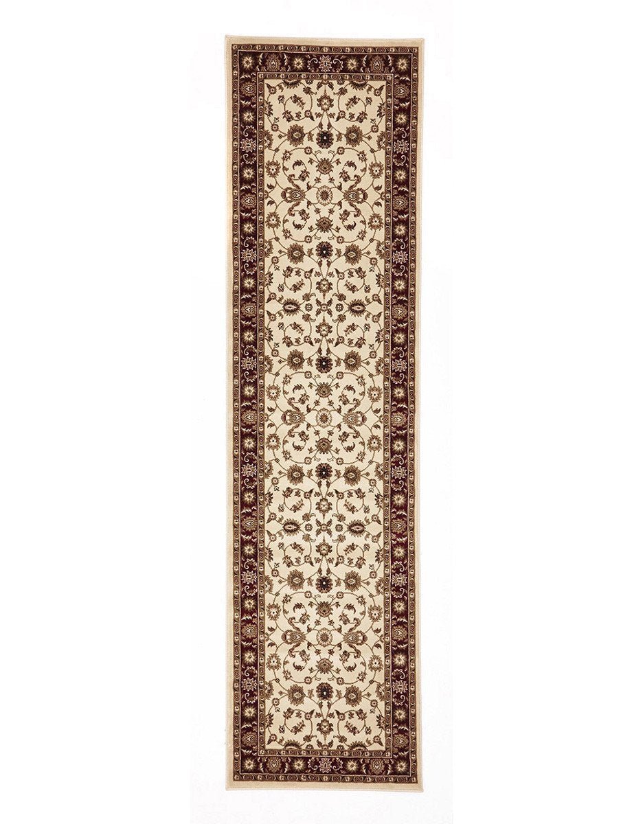 Classic Rug Ivory with Red Border Runner - Floorsome - Traditional - SYD - 1 - IR - 300X80 - Traditional
