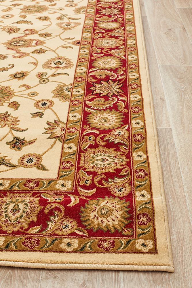 Classic Rug Ivory with Red Border - Floorsome - Traditional - SYD - 1 - IR - 150X80 - Traditional