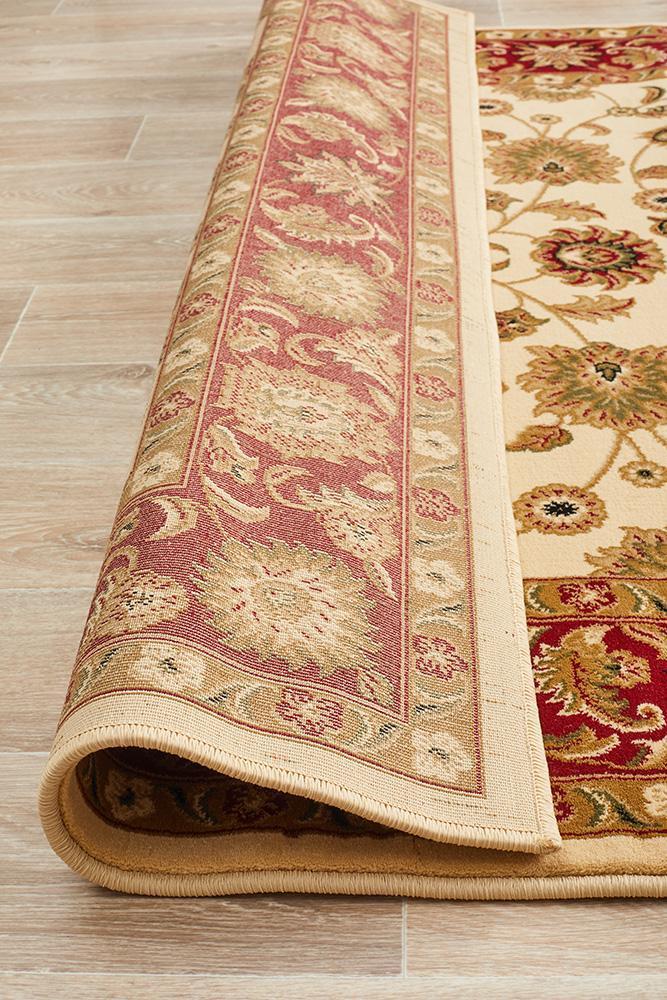 Classic Rug Ivory with Red Border - Floorsome - Traditional - SYD - 1 - IR - 150X80 - Traditional