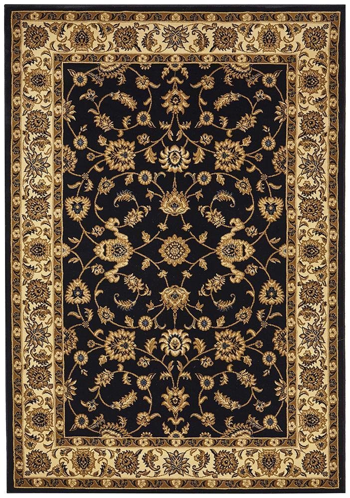 Classic Rug Navy with Ivory Border - Floorsome - Traditional