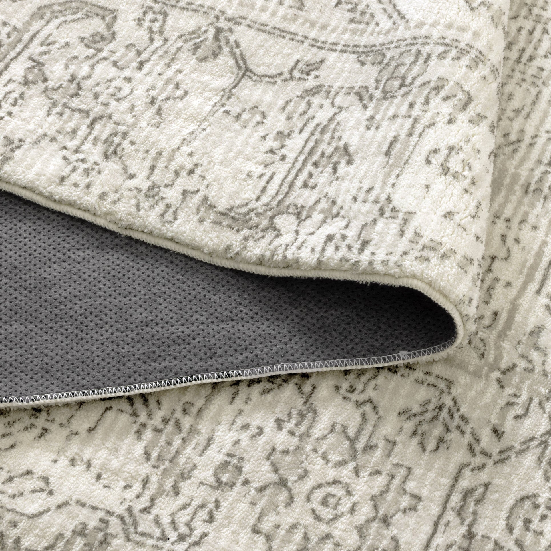 Cloud Distressed Medallion Cream Beige Washable Rug - Floorsome - Rug - FAIR16008 - Rug
