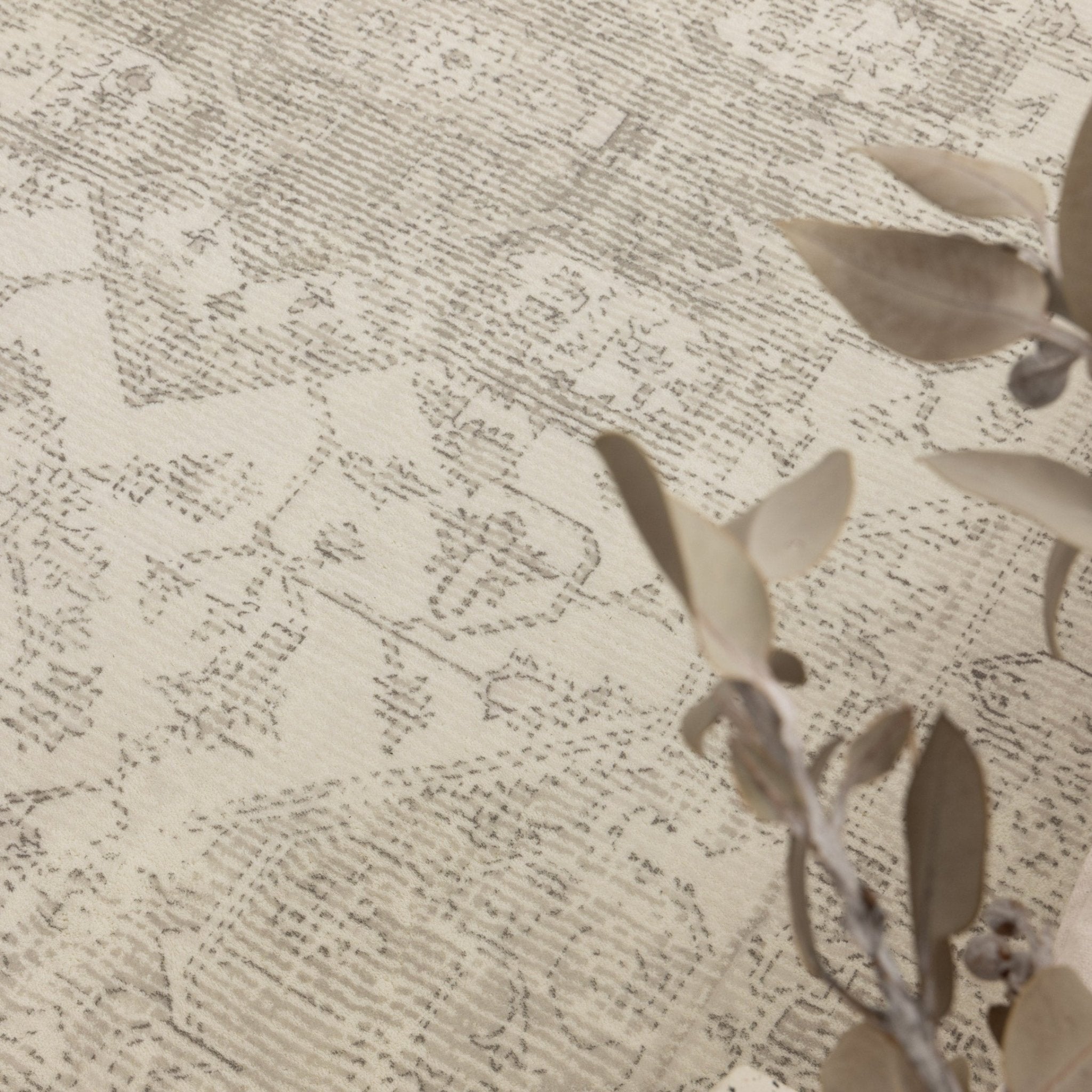 Cloud Distressed Medallion Cream Beige Washable Rug - Floorsome - Rug - FAIR16008 - Rug