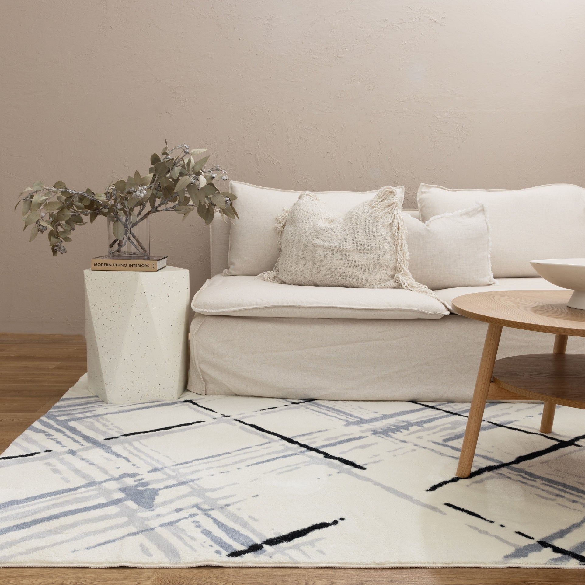 Cloud Geo Cream Blue - Floorsome - Rug - FAIR12004 - Rug