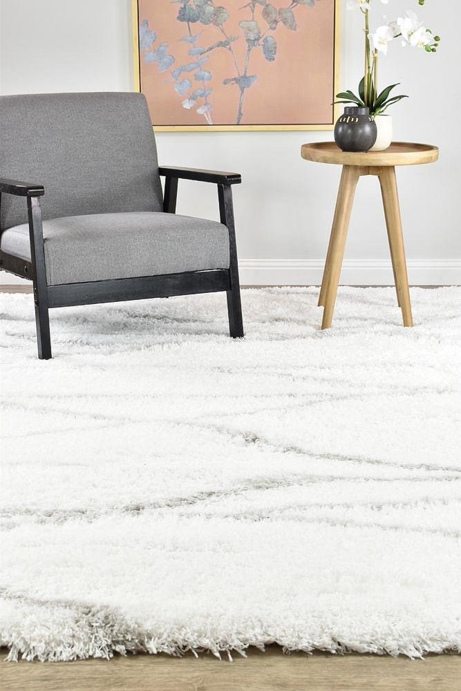 Cobi Shaggy White Rug 8741A - Floorsome - Shag - MASCOT - 8741A - WHITE - WHITE - 80X150 - Shag